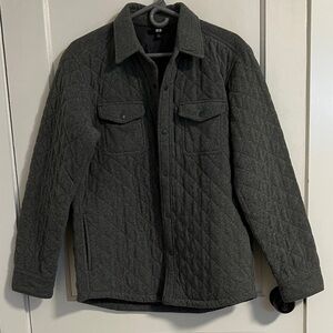 Uniqlo Men's Dark Gray Quilted Shirt Jacket